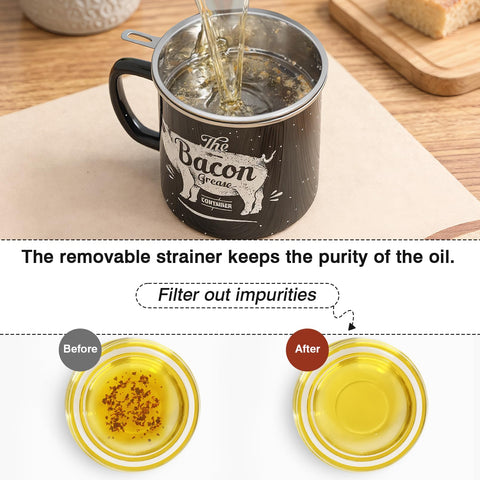 PGYARD strainer keeps solids separate from fat for cleaner grease.