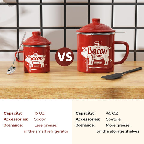 PGYARD bacon grease keeper with lid blocks odors and dust