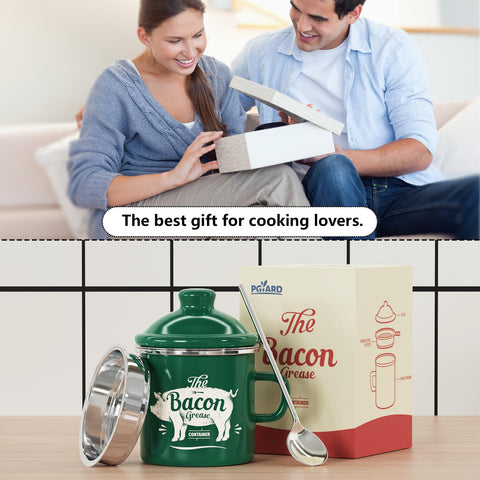 PGYARD dishwasher-safe grease keeper cleans easily after cooking.