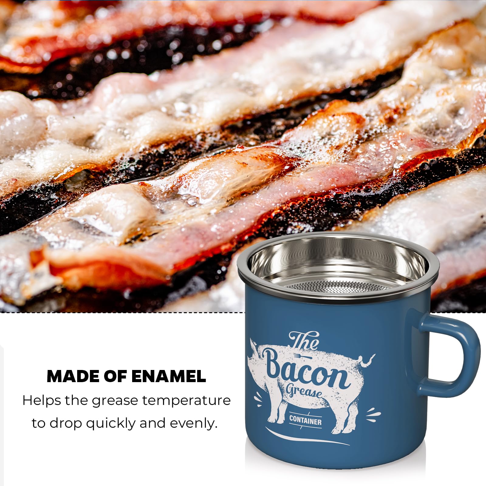 PGYARD farmhouse style grease keeper adds vintage charm to the kitchen