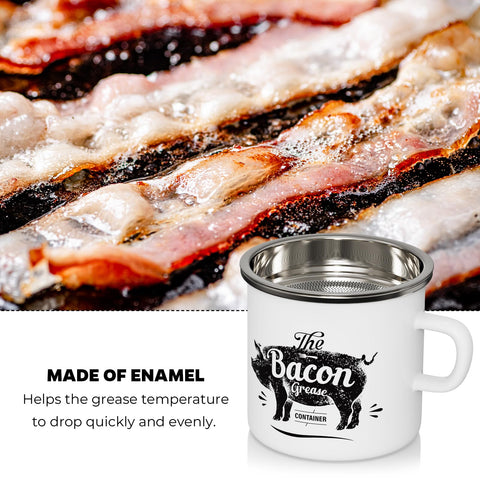 15 oz capacity handy for small batches of bacon grease.