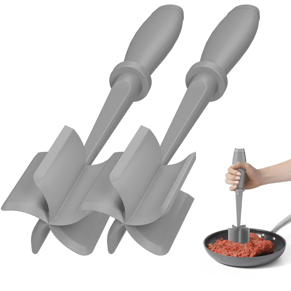 PGYARD meat chopper 2-piece set for fast ground beef prep