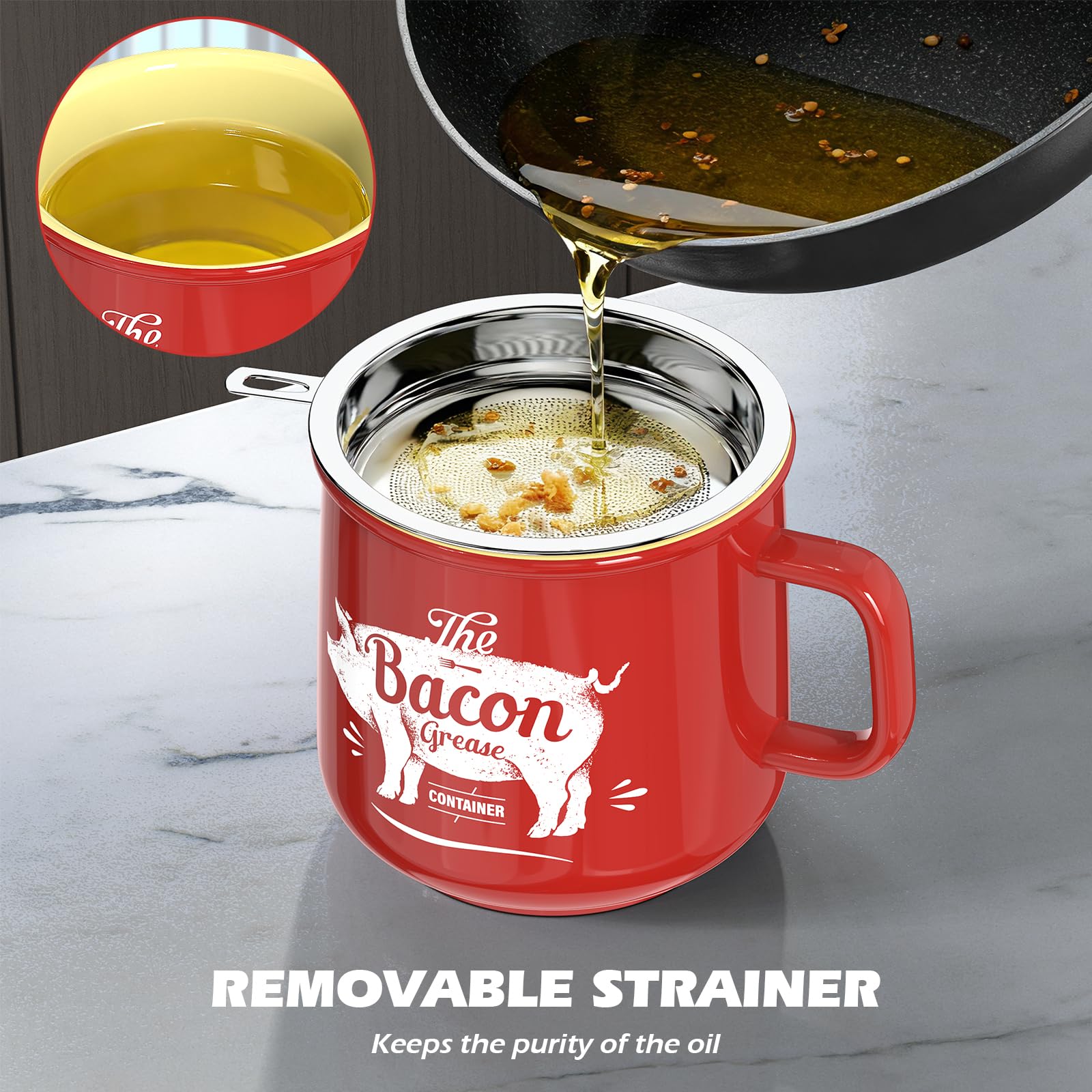 Retro farmhouse ceramic design complements any kitchen counter with practical functionality.