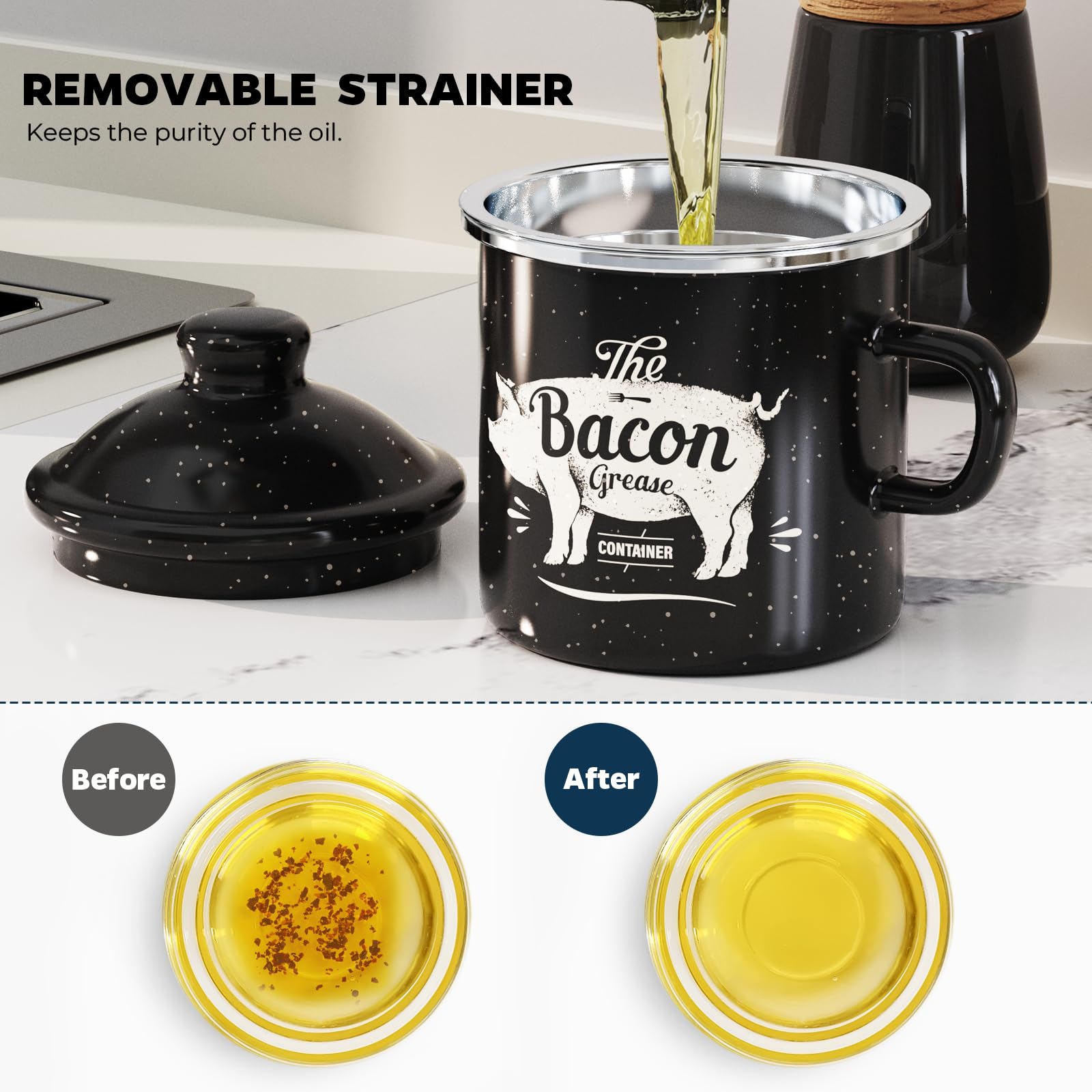 PGYARD spoon helps scrape grease and distribute contents easily.