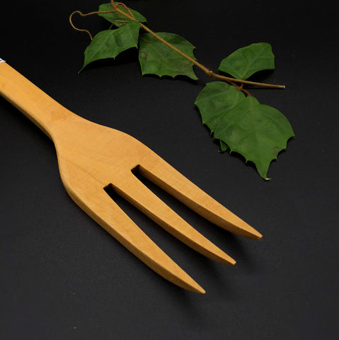 Phai Designs wooden fork three tines long handle providing comfortable grip