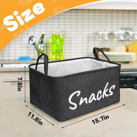 Phaicoilo snack organizer basket side view showing sturdy linen frame