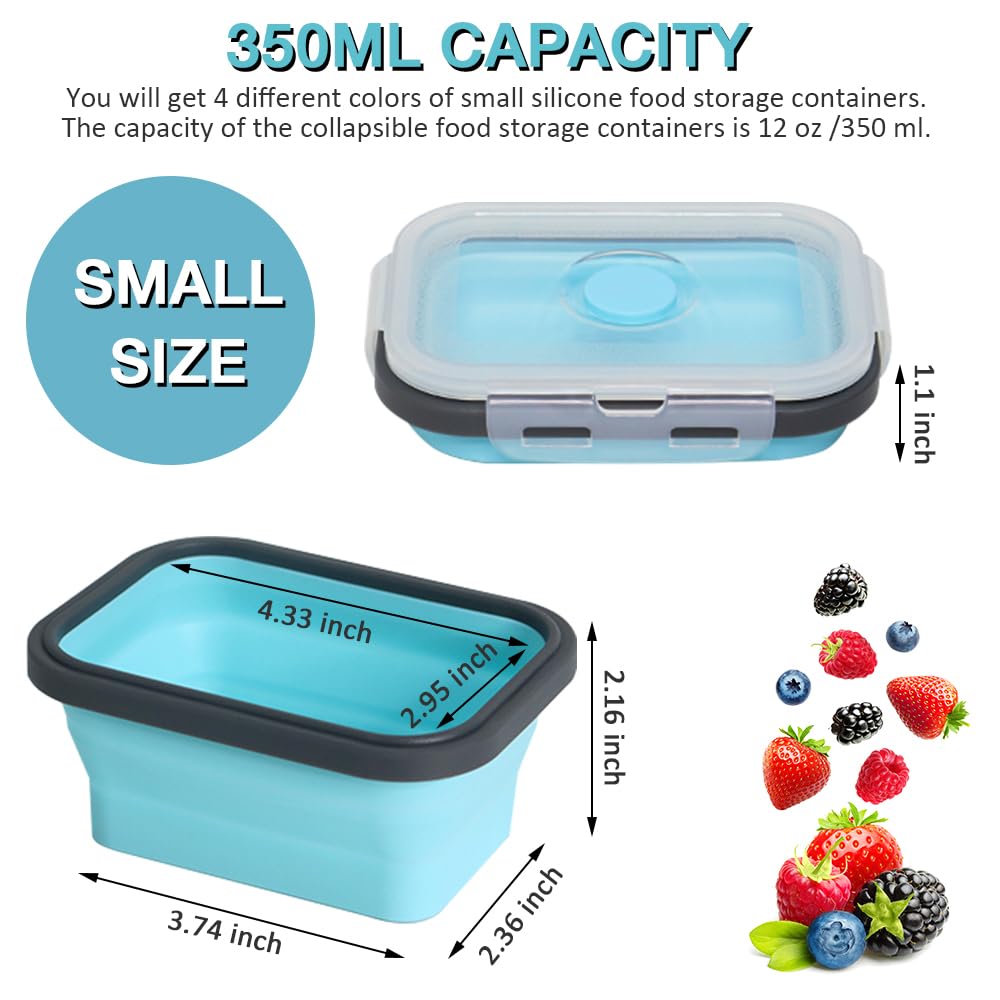 Pharamat 12oz collapsible container folded for compact travel.