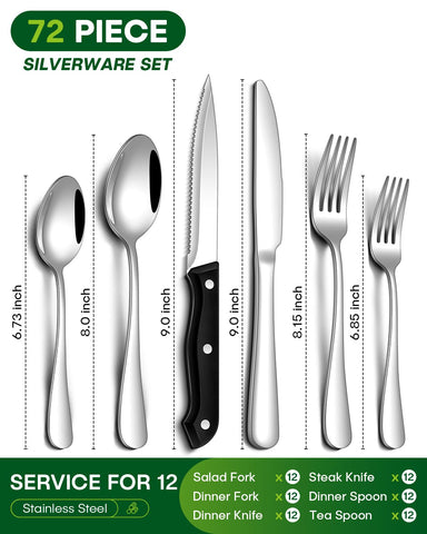PHILIPALA 72-piece set with salad forks for fresh lunches