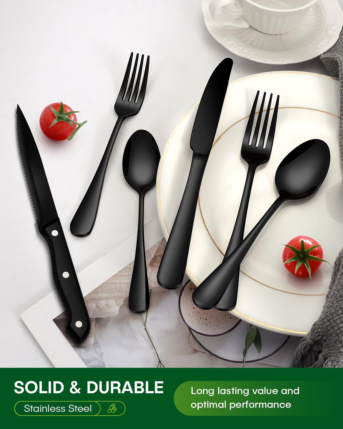 philipala dishwasher-safe flatware helps quick post-meal cleanup.