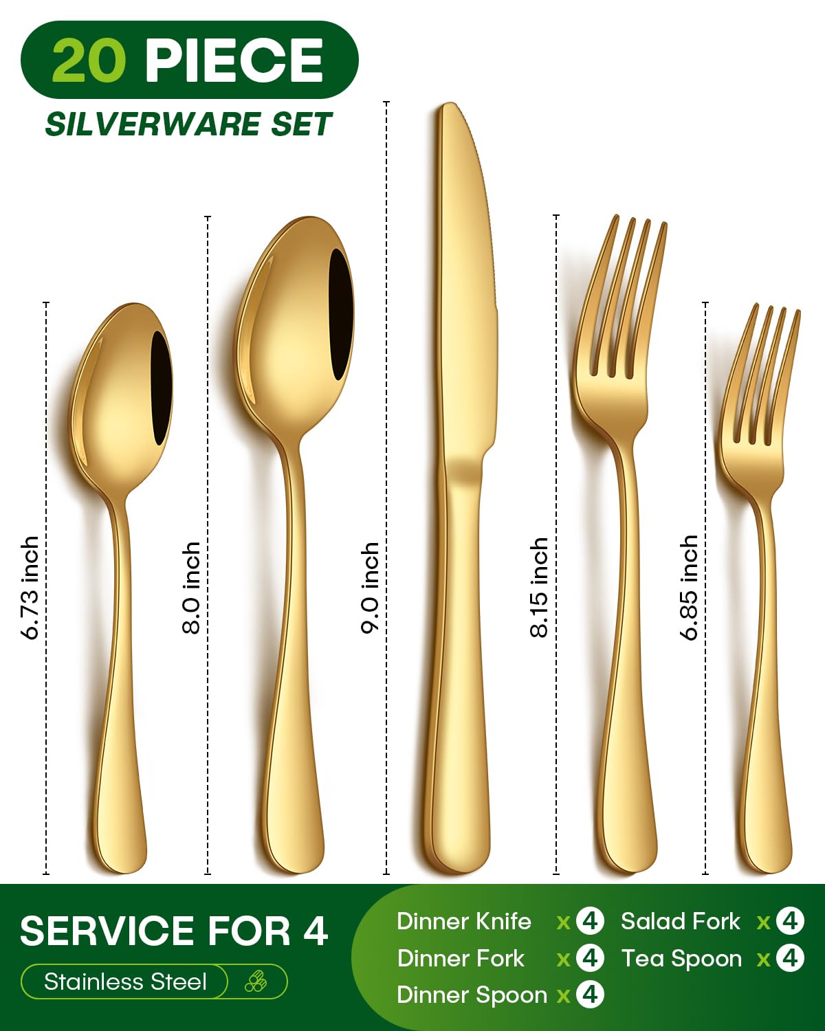 PHILIPALA gold dinner fork with balanced weight for comfortable eating