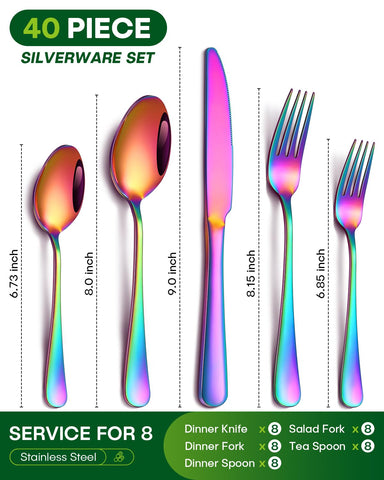 PHILIPALA rainbow dinner forks with sturdy grip for all courses.