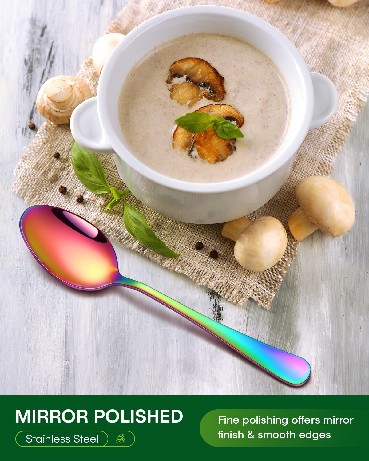 PHILIPALA rainbow tea spoons ideal for beverages and desserts.