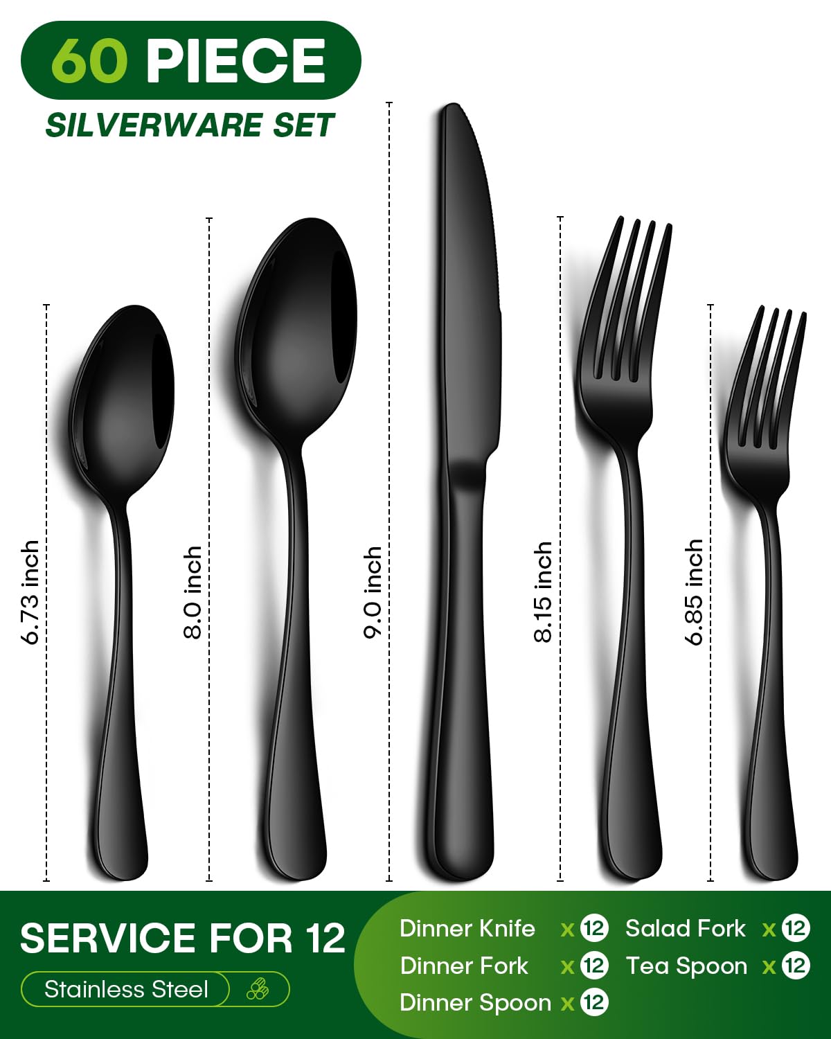 PHILIPALA stainless steel flatware with mirror polish adds restaurant-grade shine