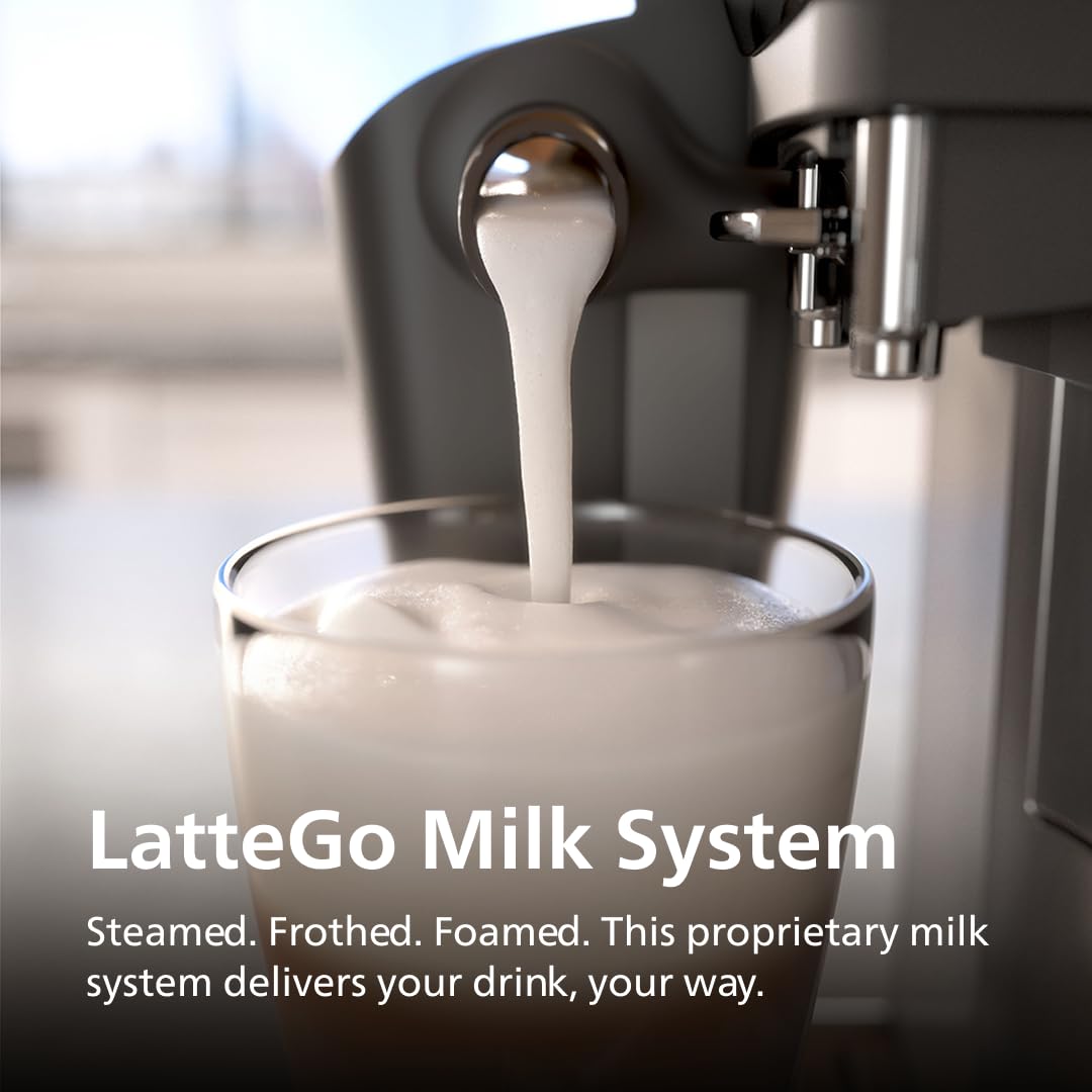 Philips 3200 AquaClean filter visible with long-lasting descaling protection