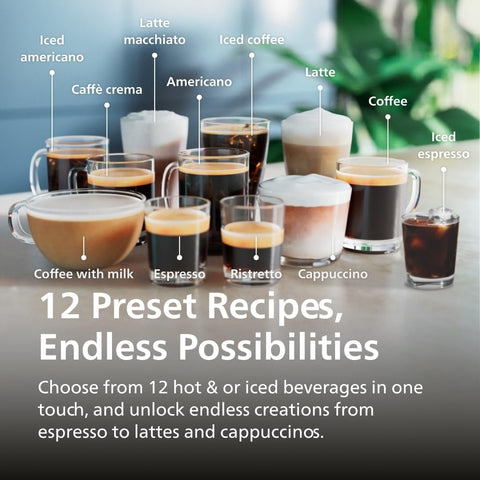 Philips 4400 LatteGo milk system froths silky milk for cafe-style drinks at home.