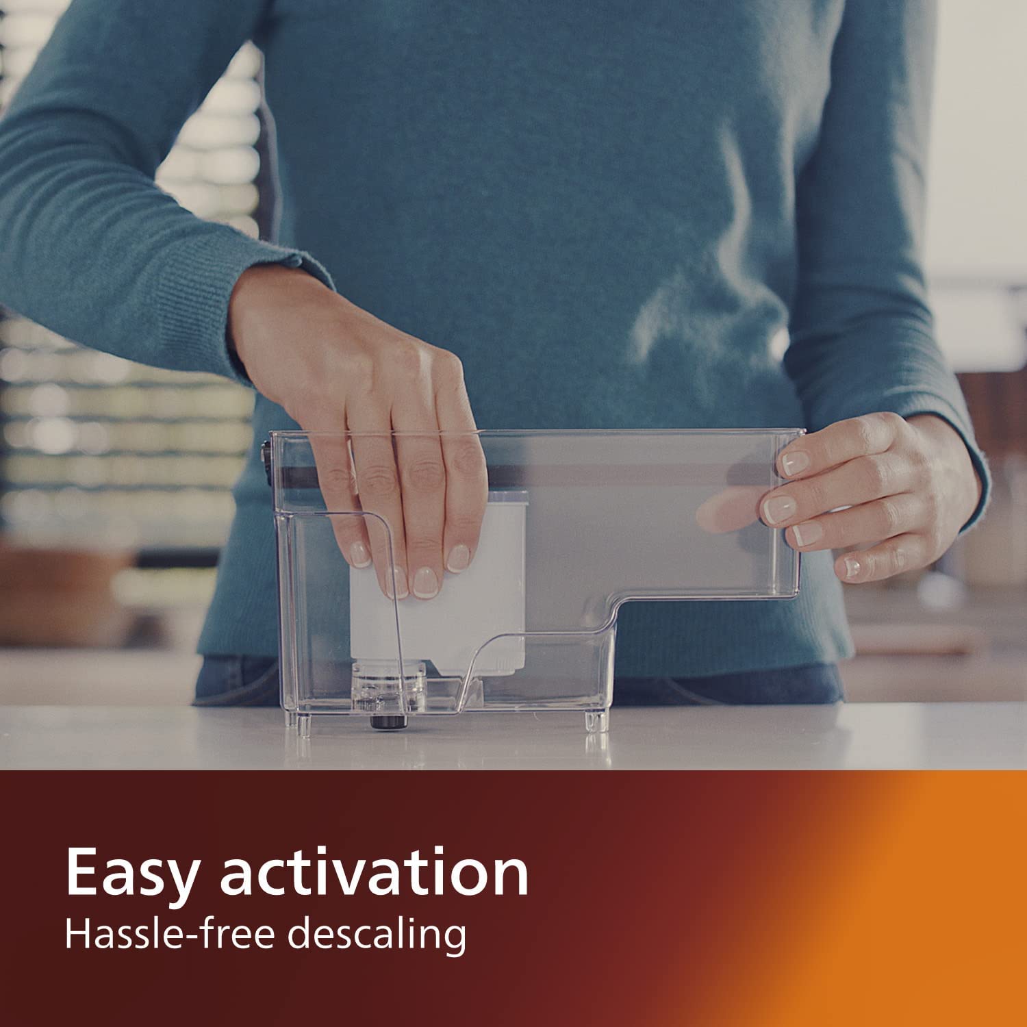 Philips AquaClean filter label detail showcasing certification and quality