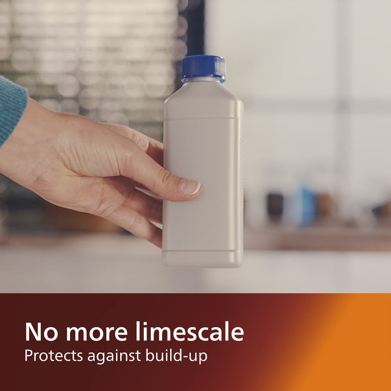 Descaler on kitchen counter ready for routine maintenance.