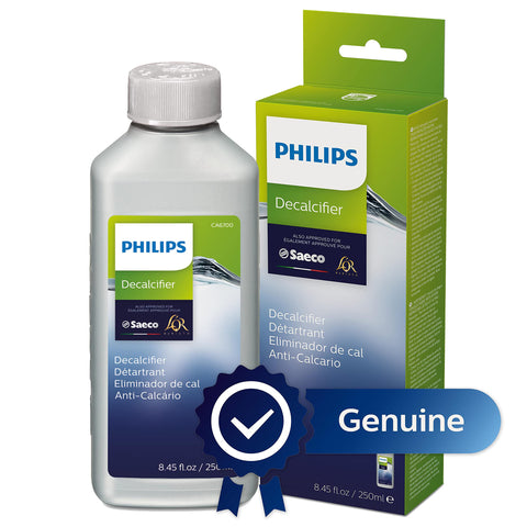 Philips Descaler packaging label highlights compact 250 ml bottle for easy use.