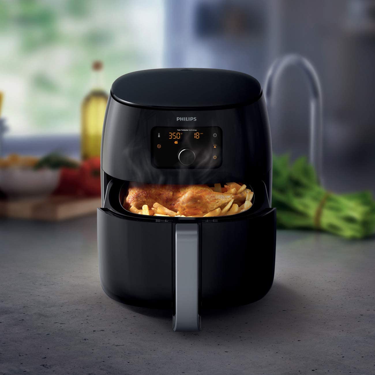 Philips Premium Airfryer XXL rapid air technology for crispy textures with little oil