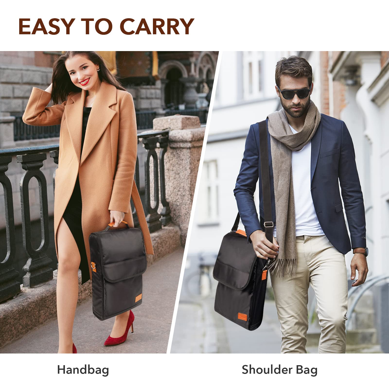 Philiva detachable shoulder strap enables comfortable carry for strolls or hikes.
