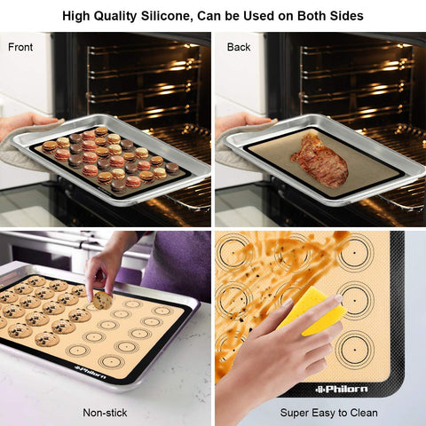 Philorn dishwasher-safe mats simplify cleanup after baking.