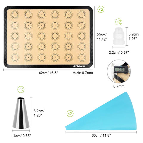 Philorn macaron size circle guide helps uniform cookie sizing.