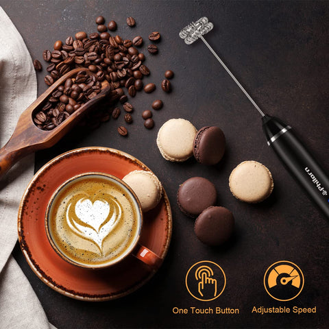 Philorn milk frother wand compact home-use device for coffee and hot drinks