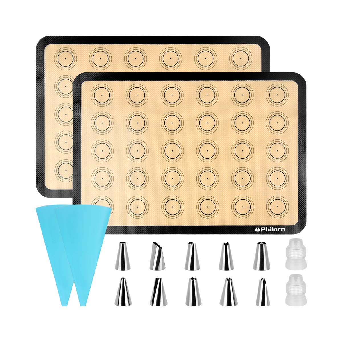 Philorn silicone baking mats set ready for nonstick baking.