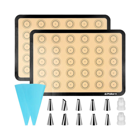 Philorn silicone baking mats set ready for nonstick baking.