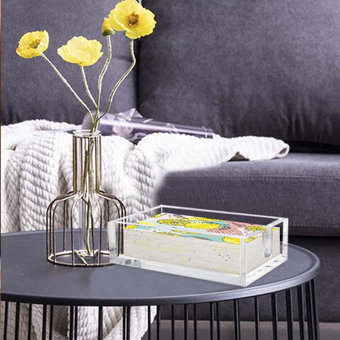 Phineoly acrylic tray showcases napkins and reduces table clutter