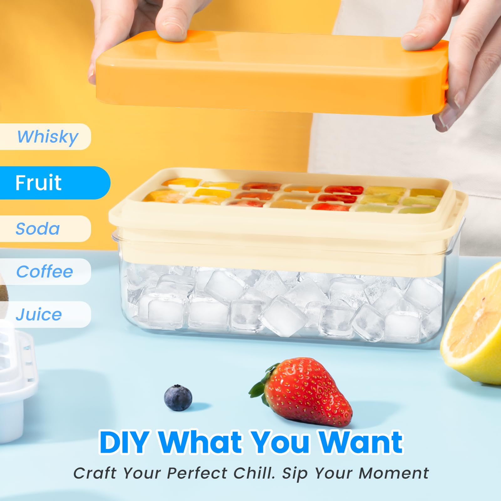 PHINOX 28-cube tray in use for large ice cubes.