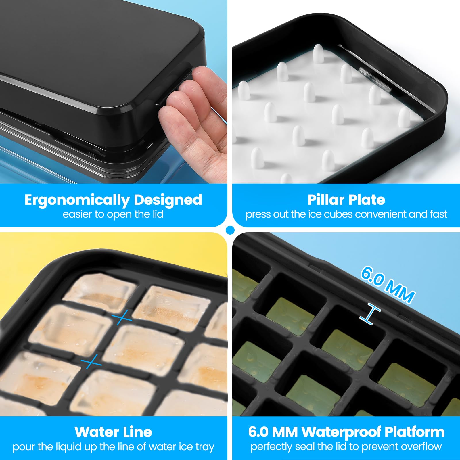 PHINOX airtight lid seal prevents odor and spills.