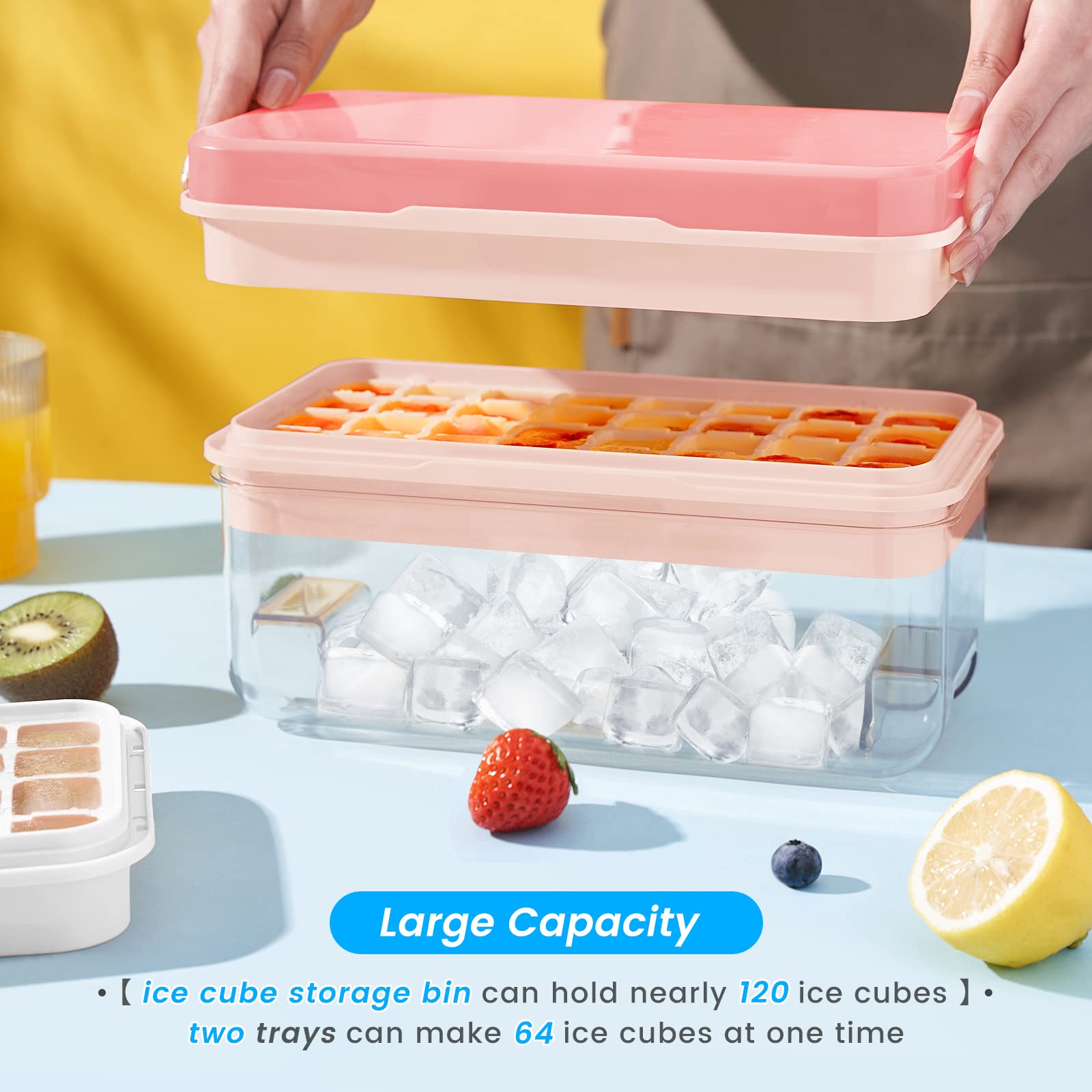 PHINOX stackable design saves freezer space and organizes trays.