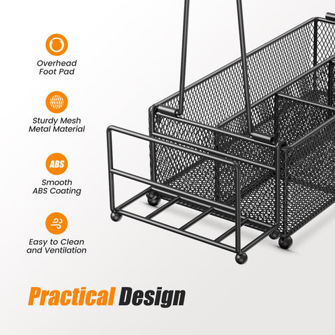 PHINOX Utensil Caddy mesh-coated construction resists dents and is easy to wipe clean.
