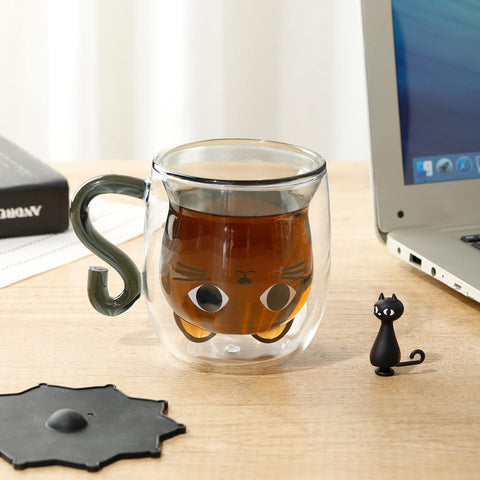 Phitihui black cat design mug adds playful desk charm.