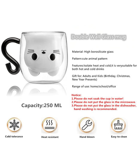 Phitihui cat mug capacity of 250ml for tea or coffee.
