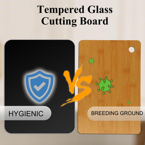 Phore tempered glass cutting board 12x8 black ideal for serving