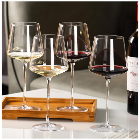 Physkoa 18oz red wine glass with tall stem for aeration and easy handling.