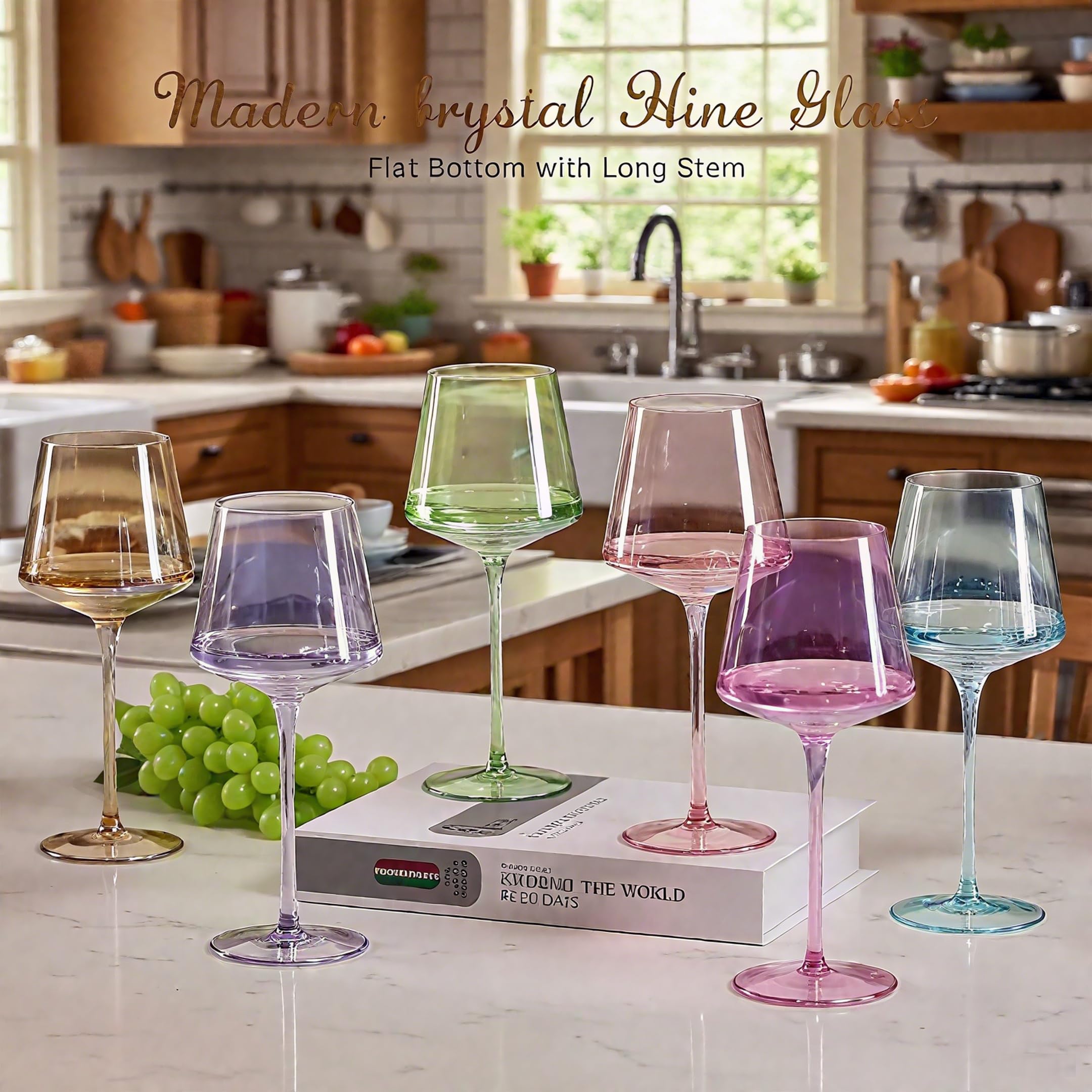 Physkoa crystal lead-free wine glasses highlight wine hue with brilliant clarity.