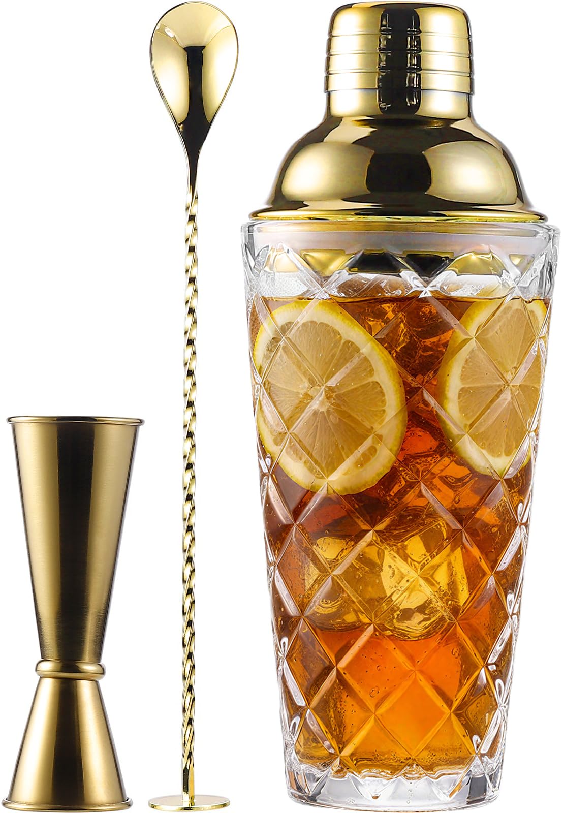 Physkoa pineapple-pattern glass shaker highlights clarity and grip for easy home mixing