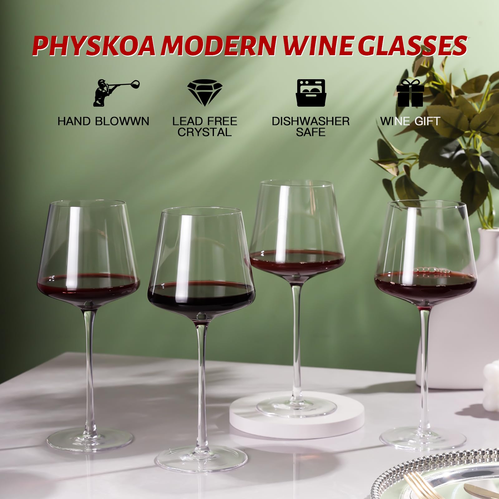 Physkoa lead-free crystal is ultra-transparent and dishwasher-friendly for everyday use.