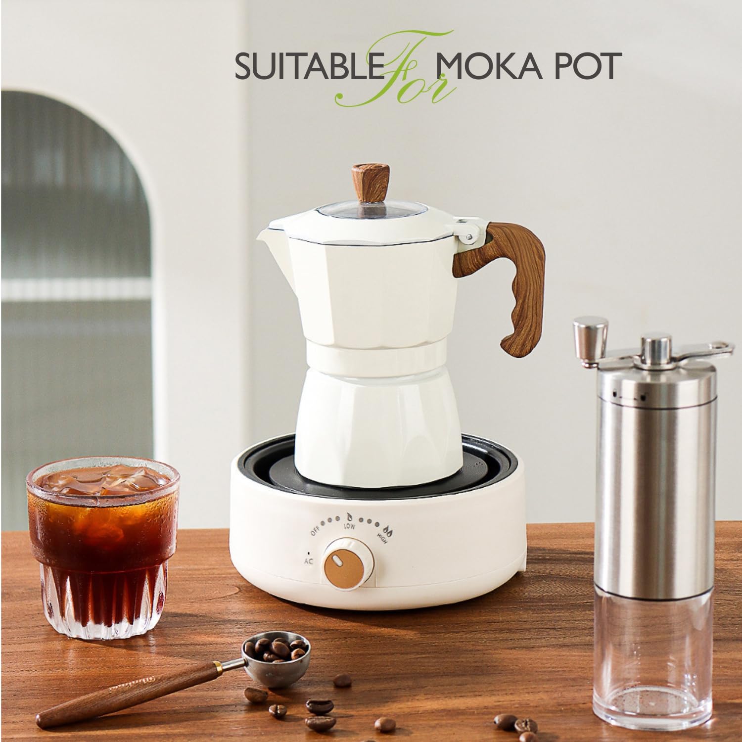 PICASORT mini hot plate moka pot boil for rich coffee