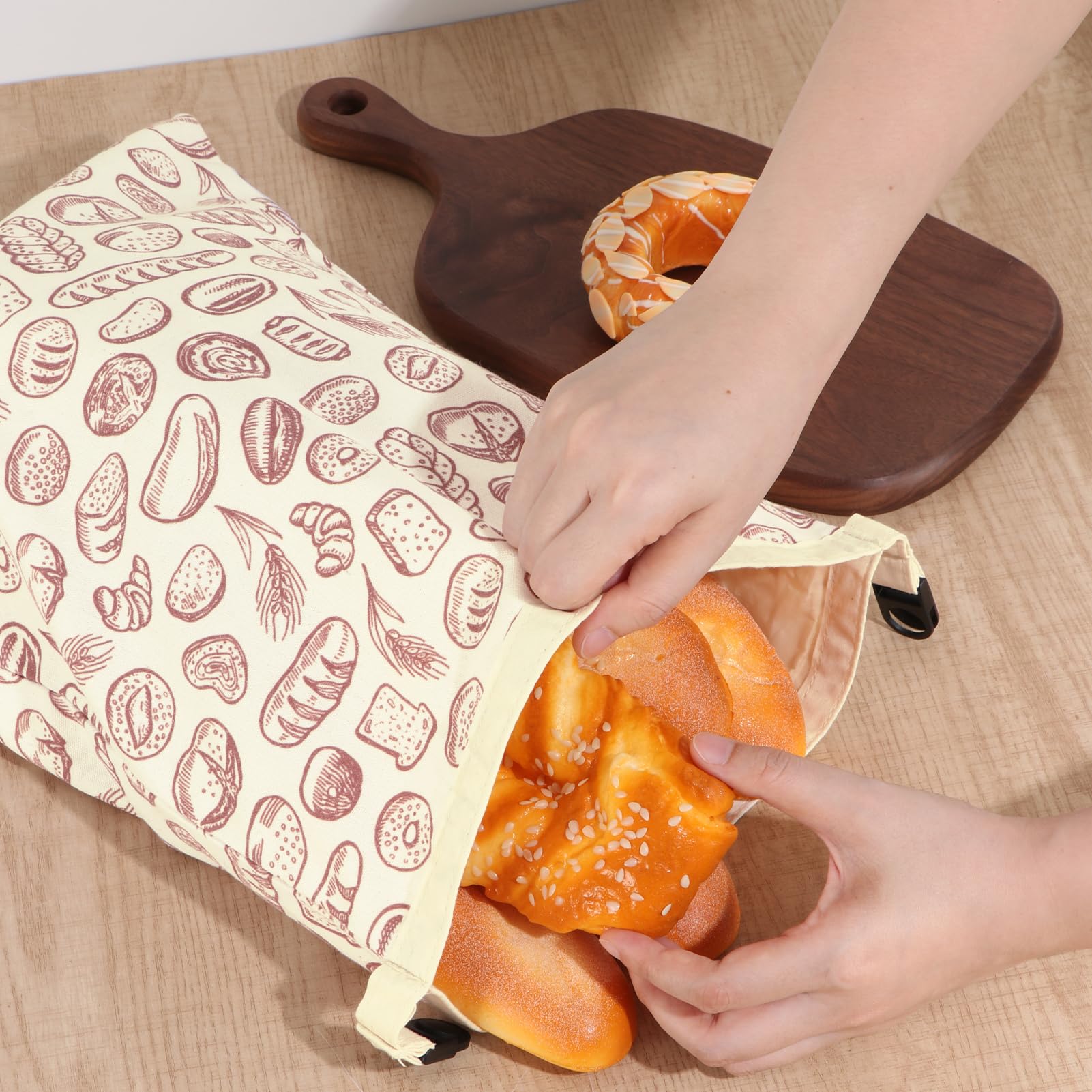 Piccircuit beeswax bread bag carry handle adds portable convenience.