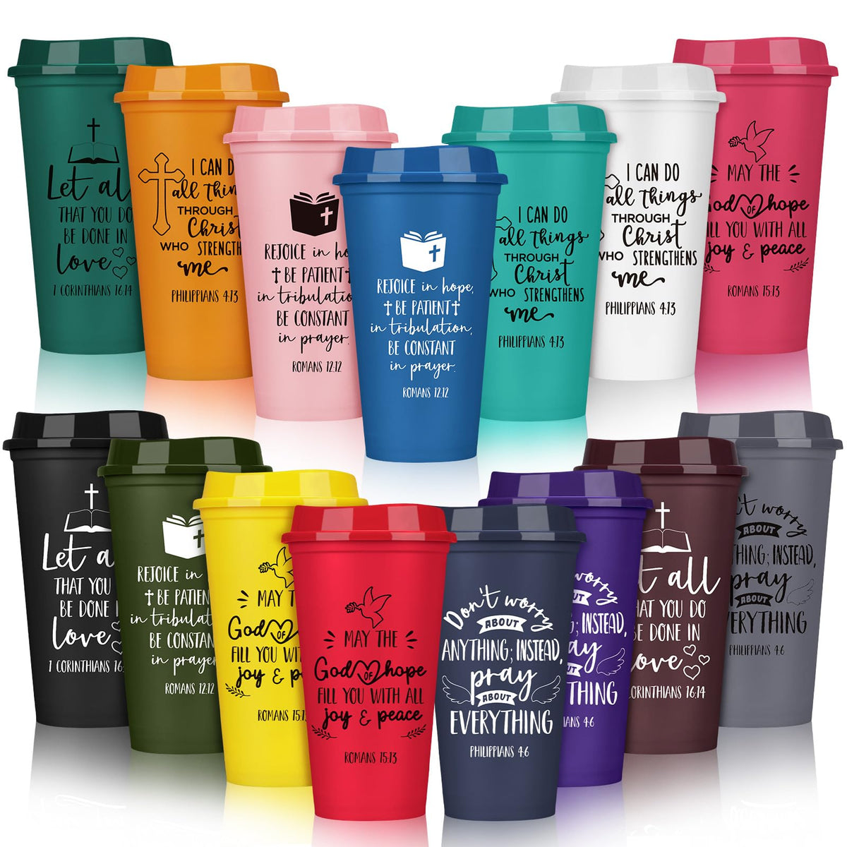 Pickmesh christian gift 15-tumbler-set with quotes, ideal for employee appreciation