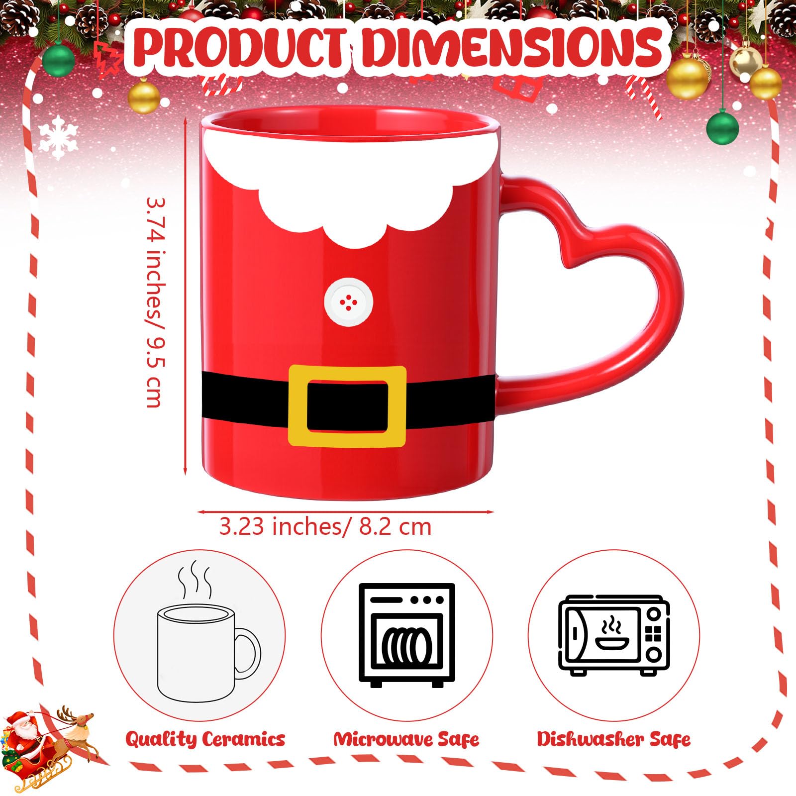Pickmesh Christmas mug with elf design ideal for festive hot chocolate.