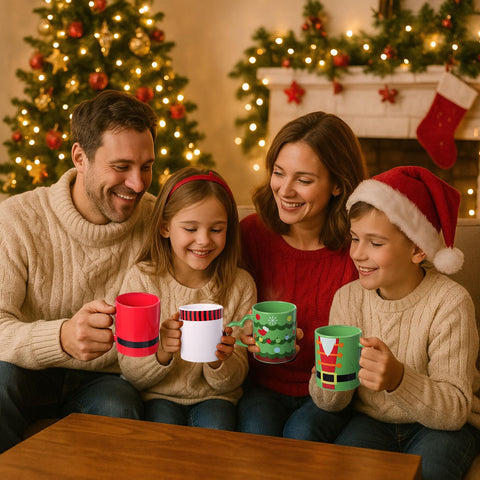 Pickmesh Christmas mug showcasing Christmas tree design for bright gatherings.