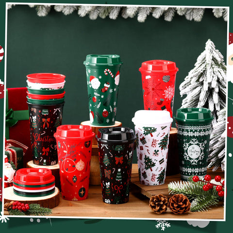Pickmesh Christmas-pattern coffee cups add cheerful vibes to drinks.