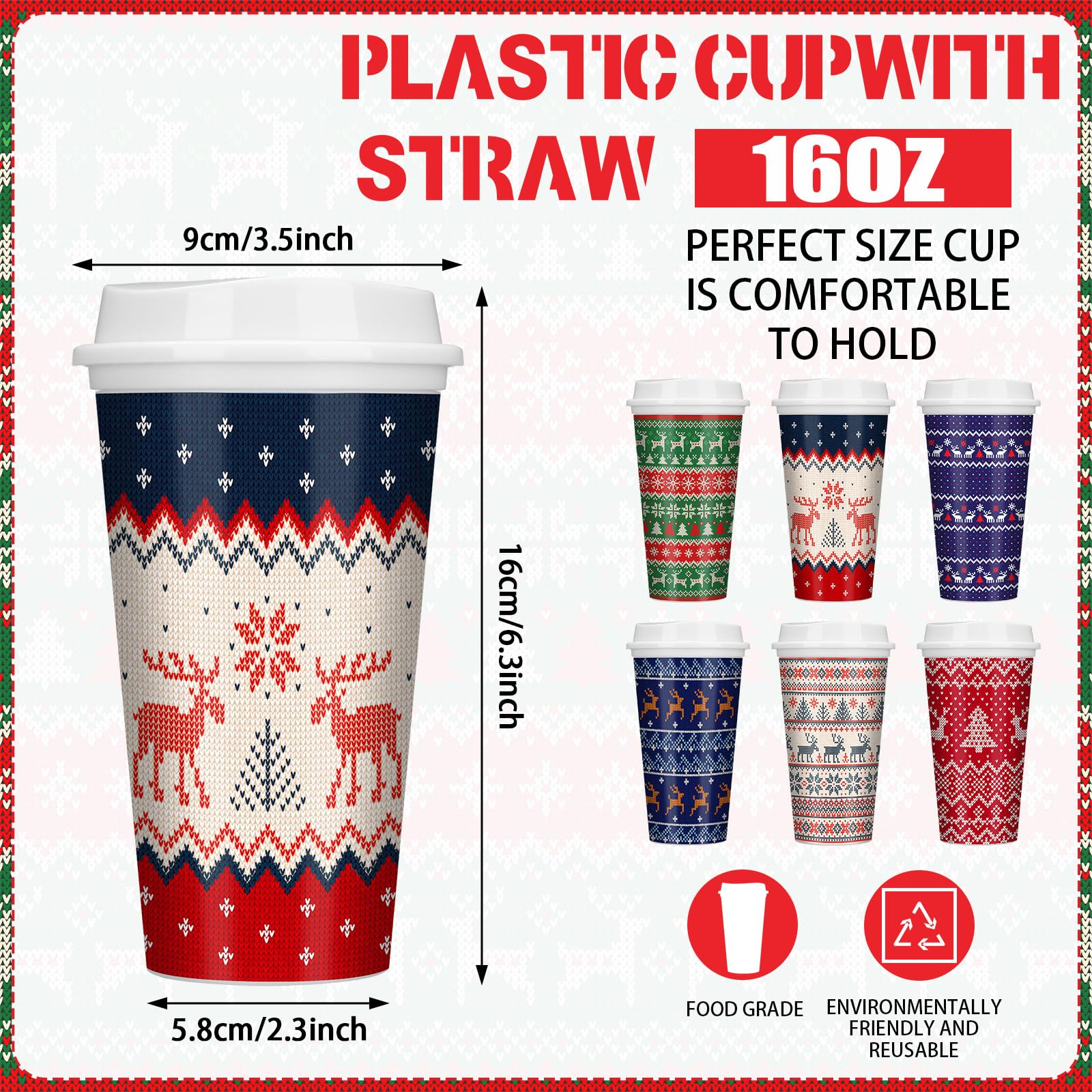 Pickmesh Christmas sweater design cups adding festive flair to drinks.