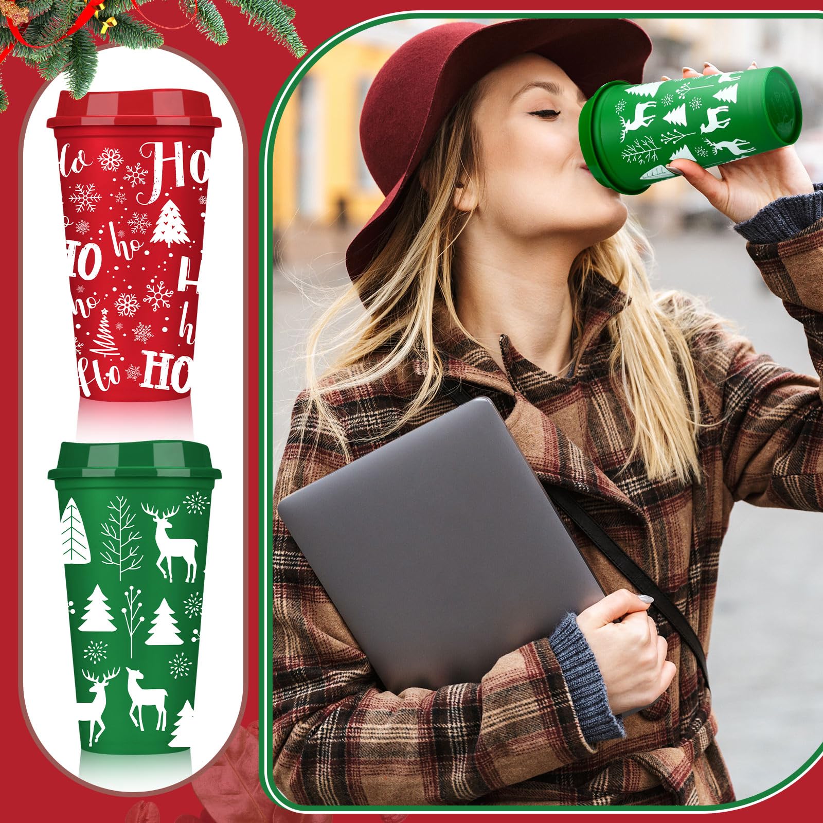 Pickmesh durable PP plastic travel mugs set for daily use.