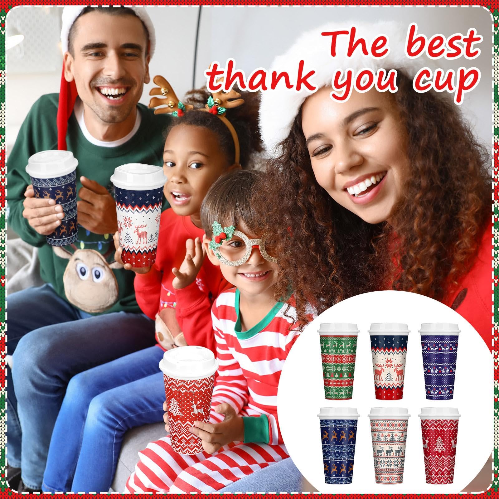 Holiday cups ideal for gifting coworkers and friends.